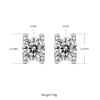 Classic Bullhead S925 Silver Plated Platinum Moissanite Diamond Pendant Earnail Set 2